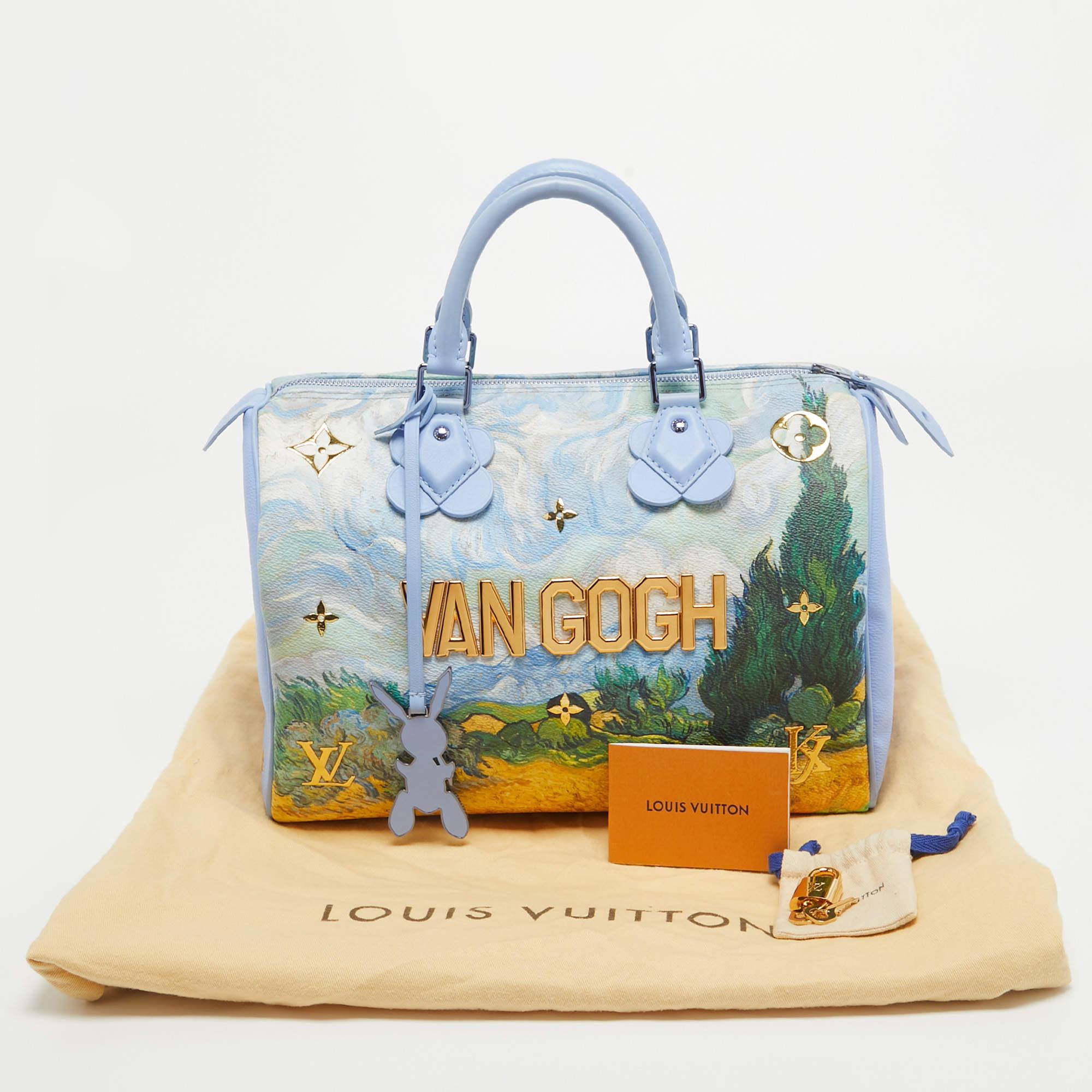 Louis Vuitton Blue Leather Masters Van Gogh Speedy 30 Bag 12