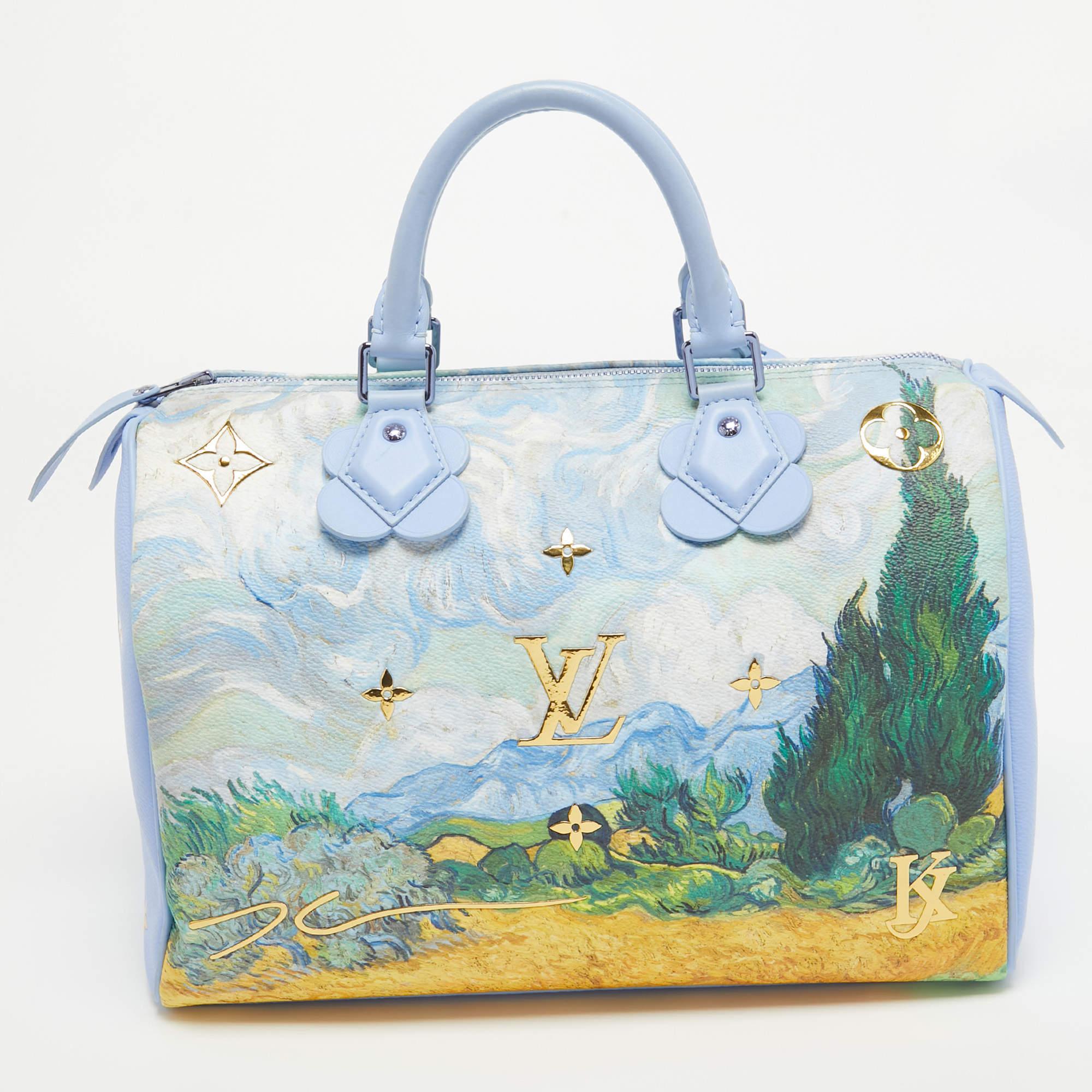 Introducing the Louis Vuitton Masters Van Gogh Speedy 30 Bag, a masterpiece of craftsmanship and artistry. This exquisite handbag seamlessly blends Louis Vuitton's iconic Speedy silhouette with Vincent Van Gogh's timeless artwork. Crafted from