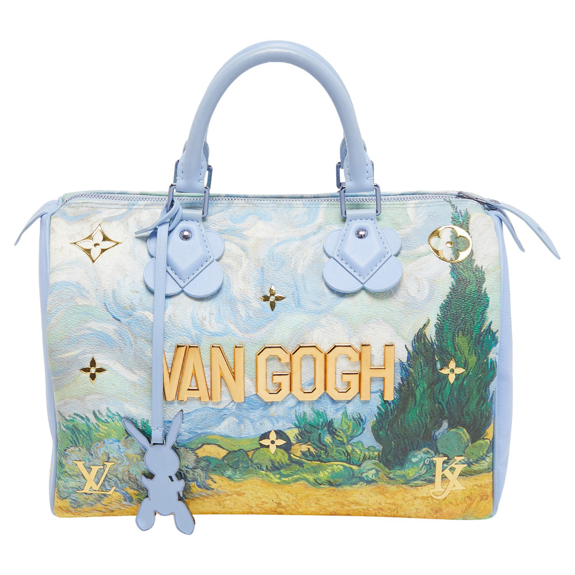 Louis Vuitton Blue Leather Masters Van Gogh Speedy 30 Bag For Sale