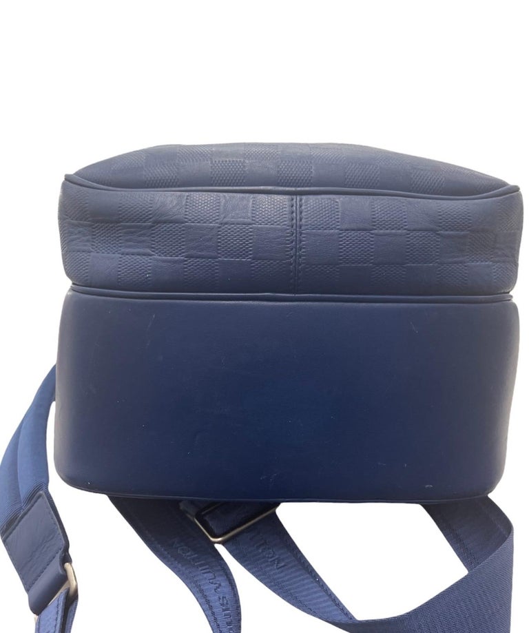 Louis Vuitton Blue Leather Michael BackPack For Sale 1