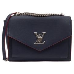 Blaue Leder-Umhängetasche von Louis Vuitton My Lock Me Bb