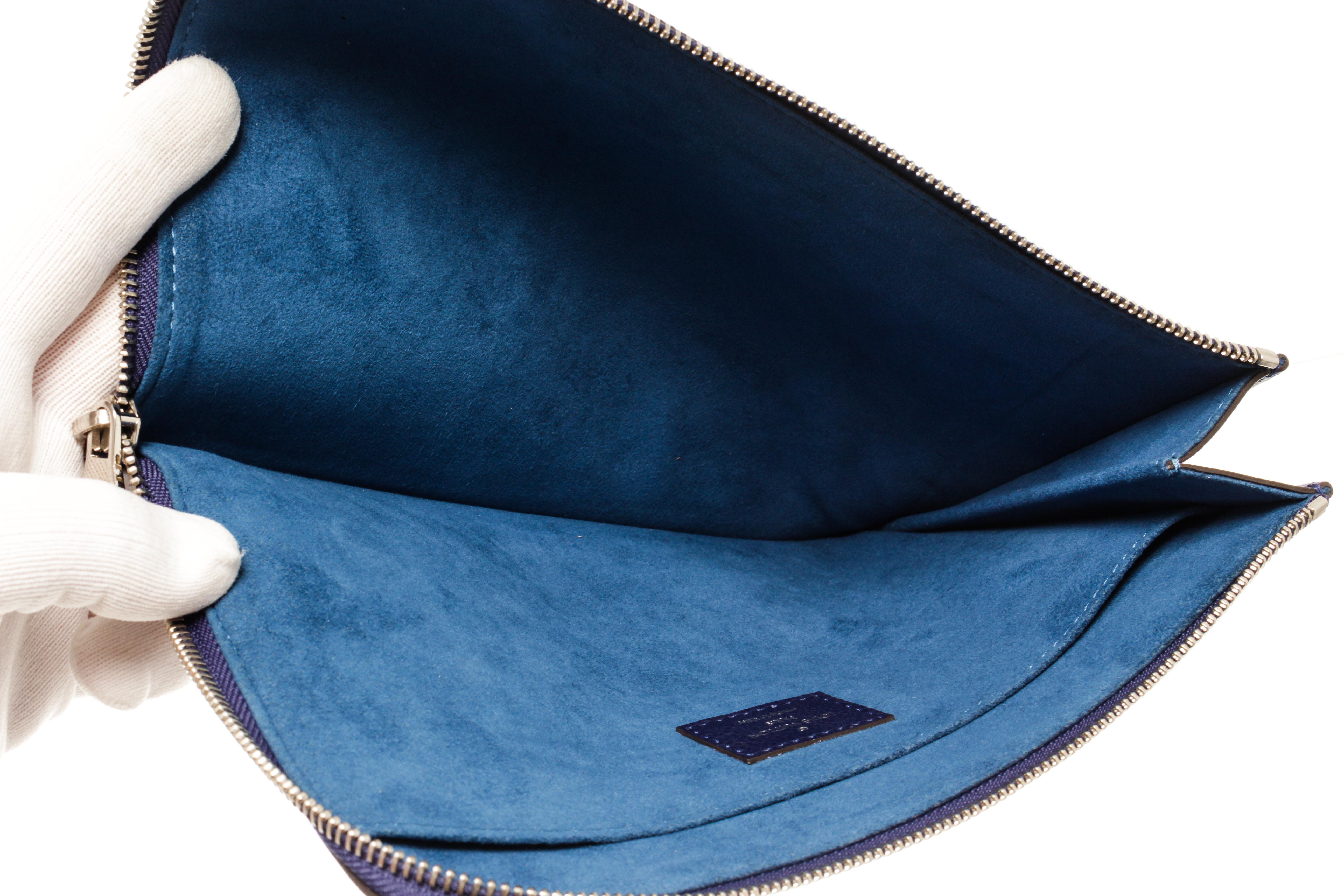 Louis Vuitton Blue Leather Pochette Jules PM 3
