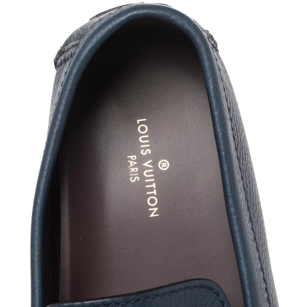 Black Louis Vuitton Blue Leather Ribbon Monte Carlo Loafers Size 42