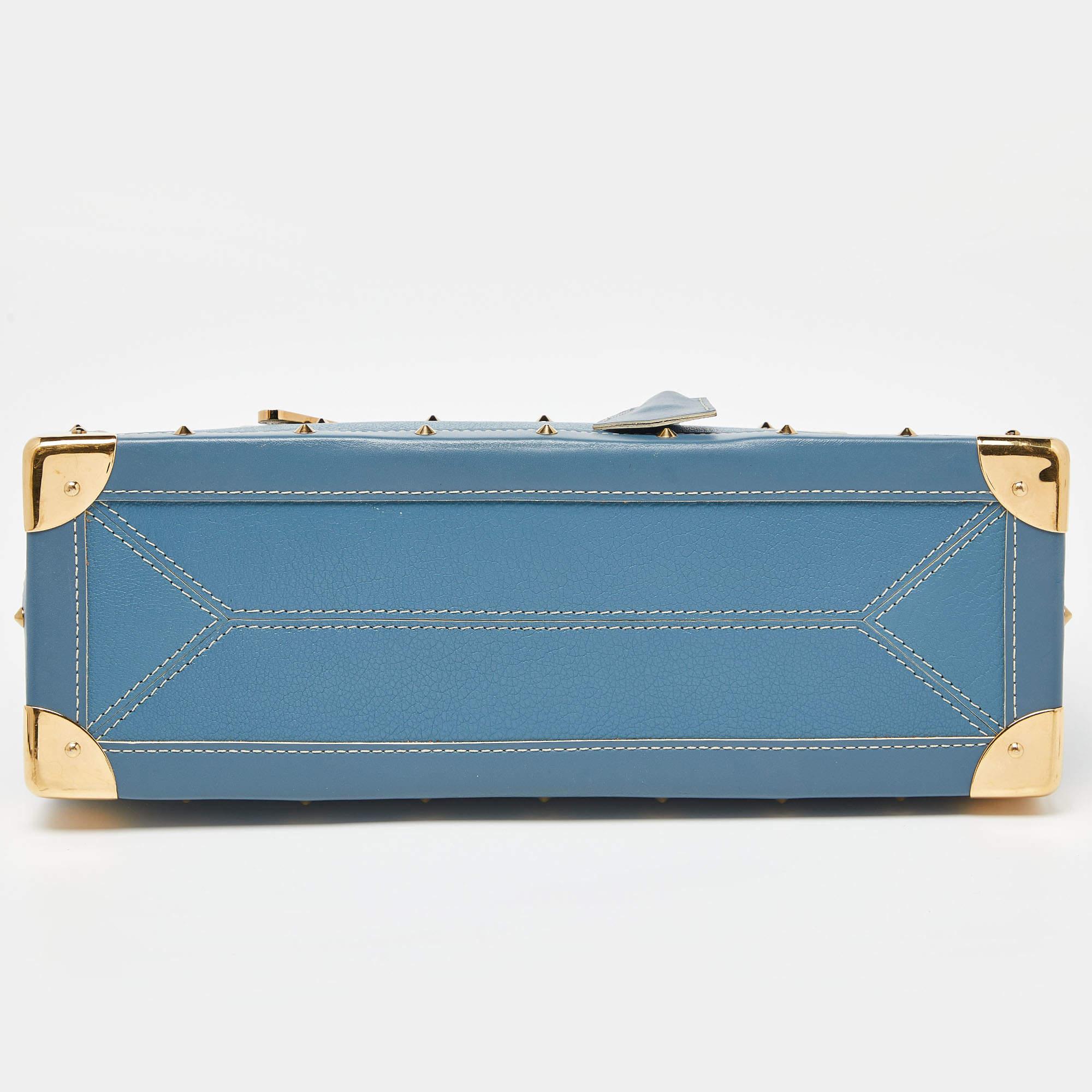 Louis Vuitton Blue Leather Suhali Le Fabuleux Bag For Sale 1