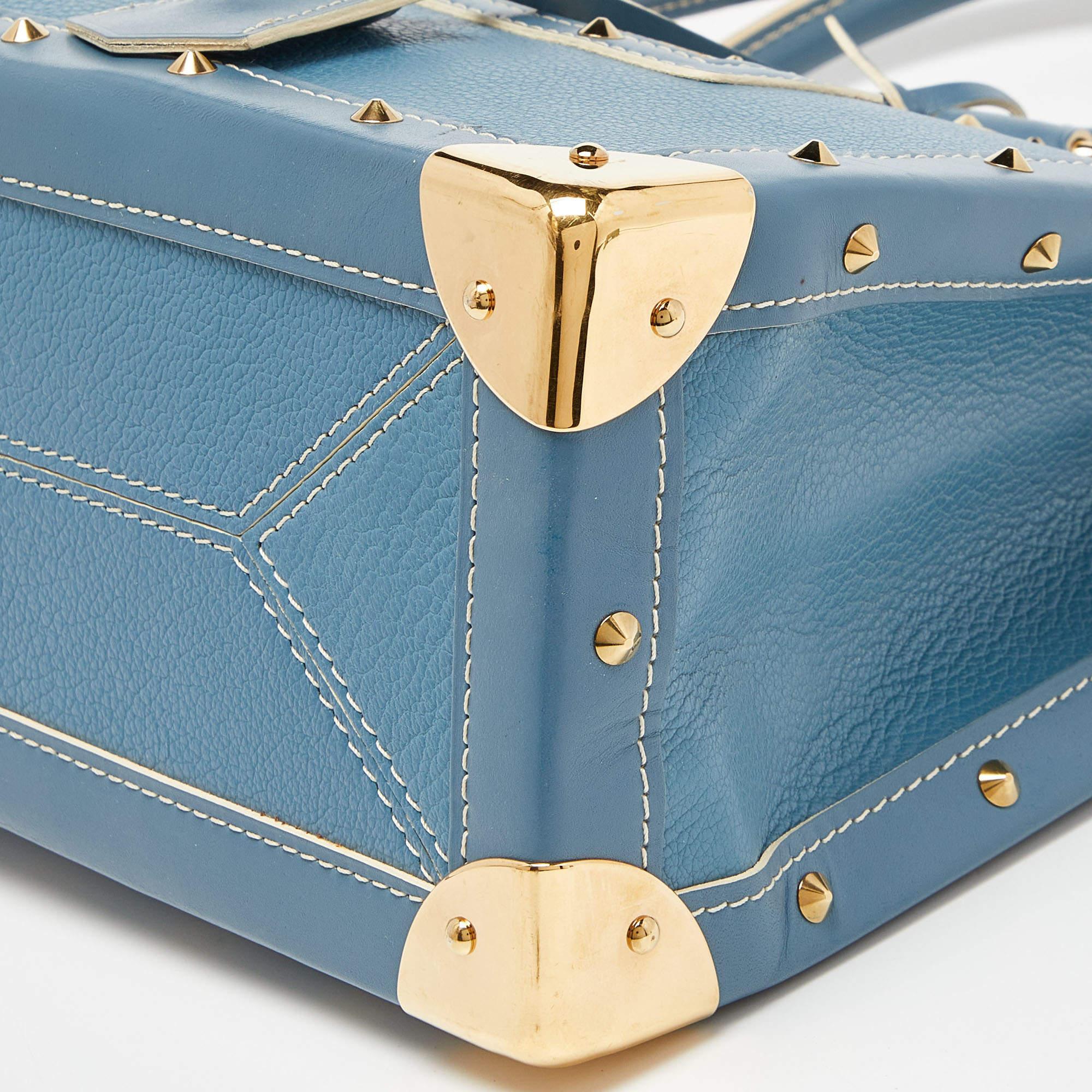 Louis Vuitton Blue Leather Suhali Le Fabuleux Bag For Sale 2