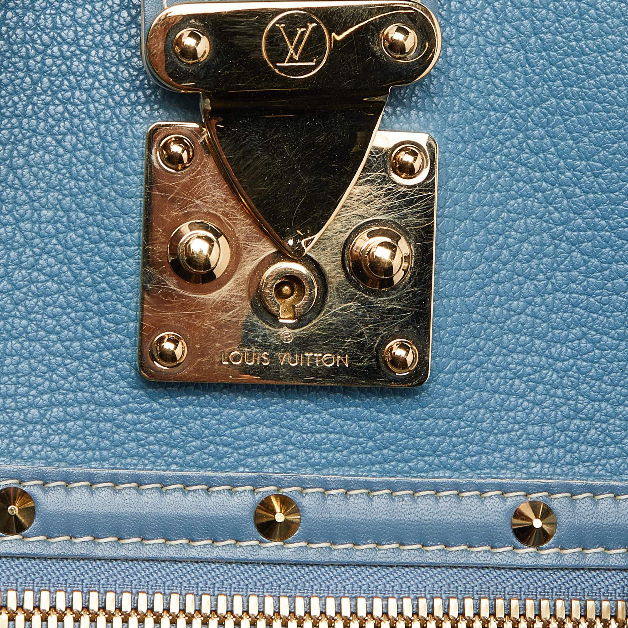 Louis Vuitton Blue Leather Suhali Le Fabuleux Bag For Sale 3