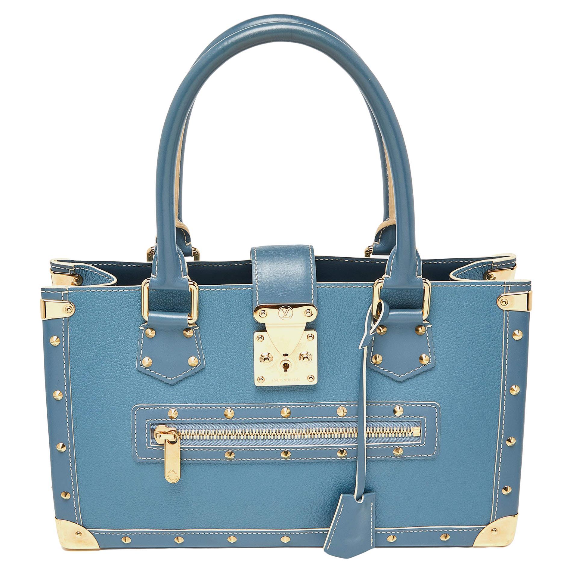 Louis Vuitton Blue Leather Suhali Le Fabuleux Bag For Sale