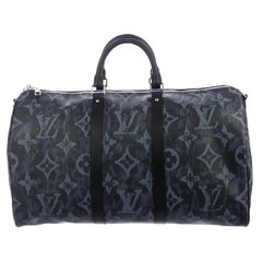 Louis Vuitton Blue Logo Men's Women's Carryall Travel Weekend Duffle Bag