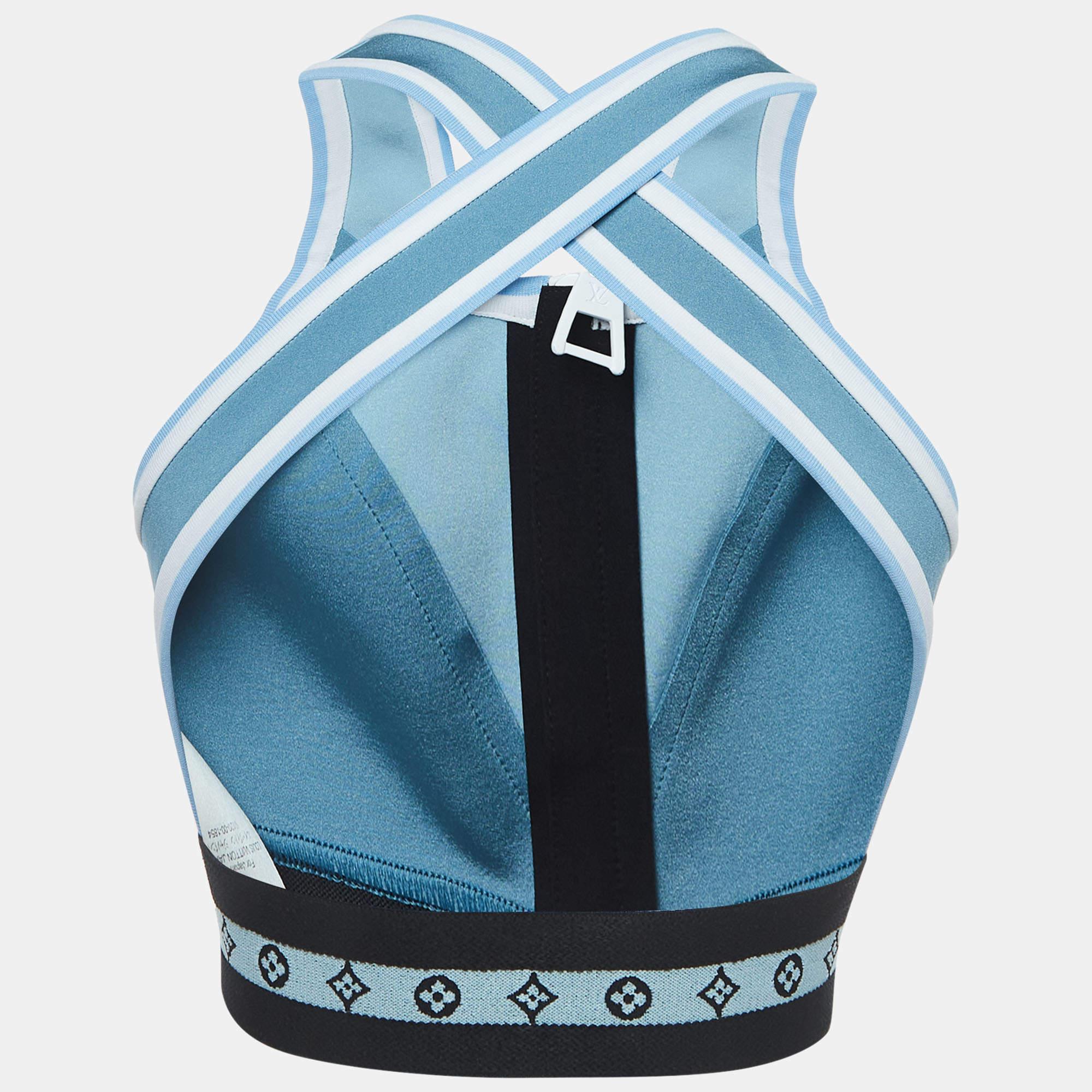 Louis Vuitton's activewear set comes carefully tailored using quality materials for the right fit, comfort, and durability. Presented in hues of blue and white, the set is highlighted with Monogram accents for a luxe look.

