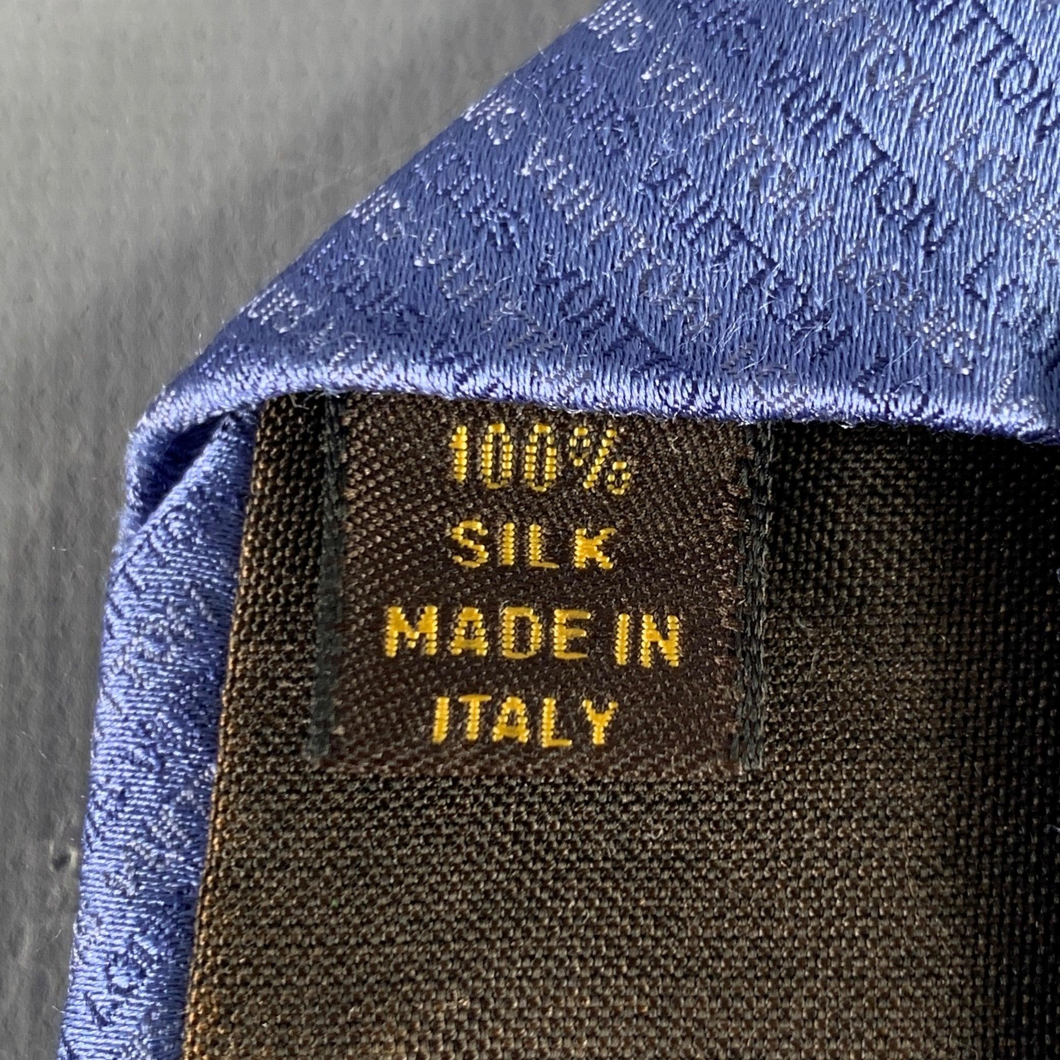 LOUIS VUITTON Blue Logo Silk Tie For Sale 1