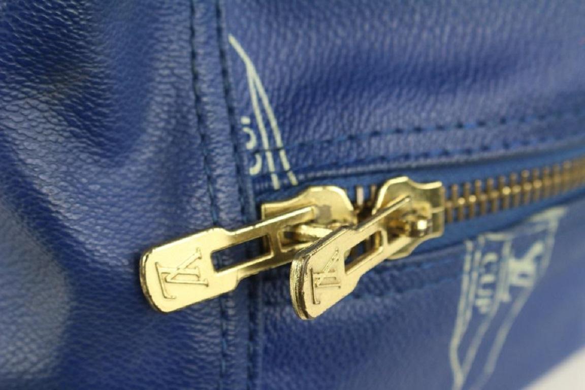 Louis Vuitton Blue LV Cup Sac Plein Air Long Keepall Bag 1015lv43 For Sale 3