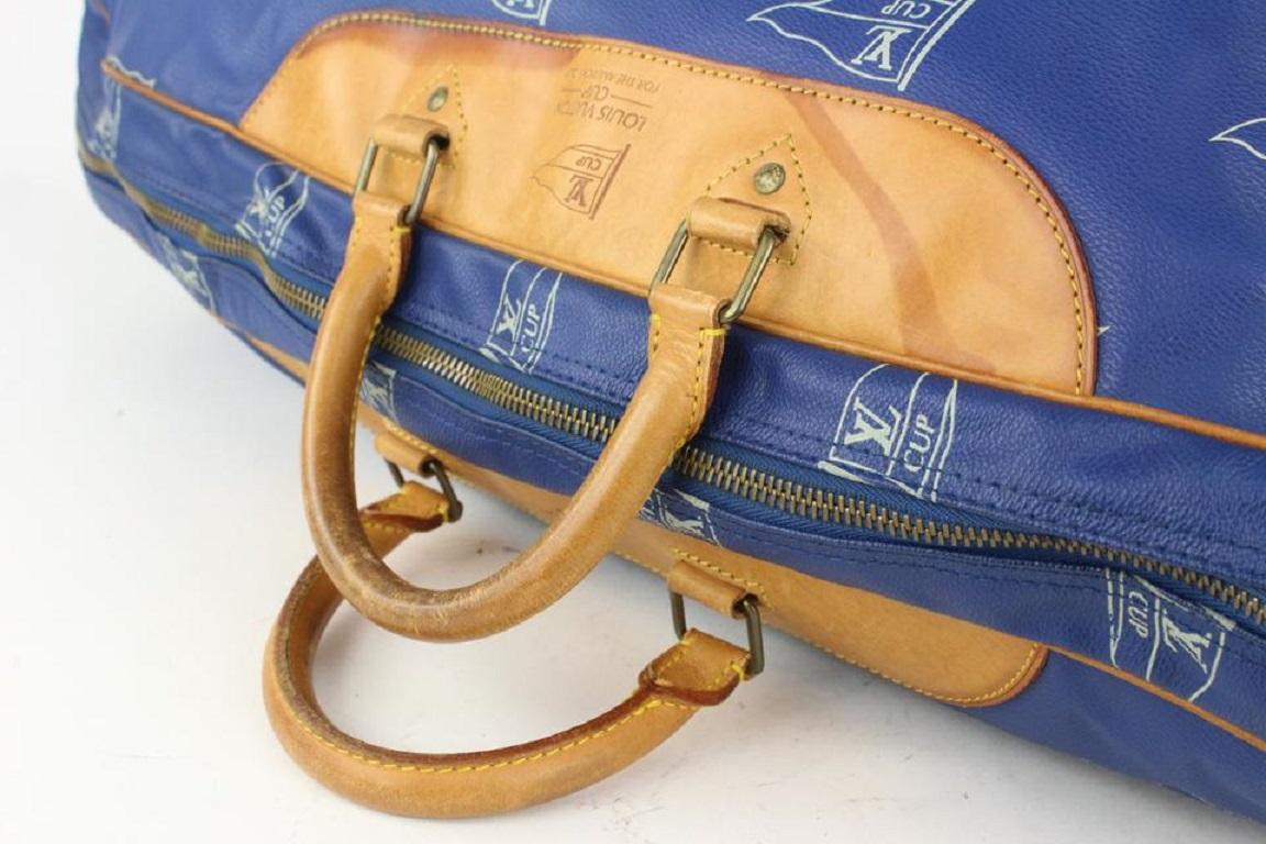 Louis Vuitton Blue LV Cup Sac Plein Air Long Keepall Bag 1015lv43 In Good Condition For Sale In Dix hills, NY