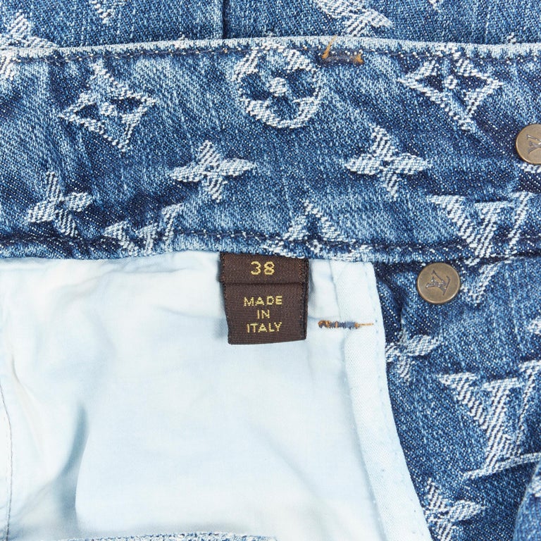 Mid-length skirt Louis Vuitton Blue size 34 FR in Denim - Jeans - 33604293