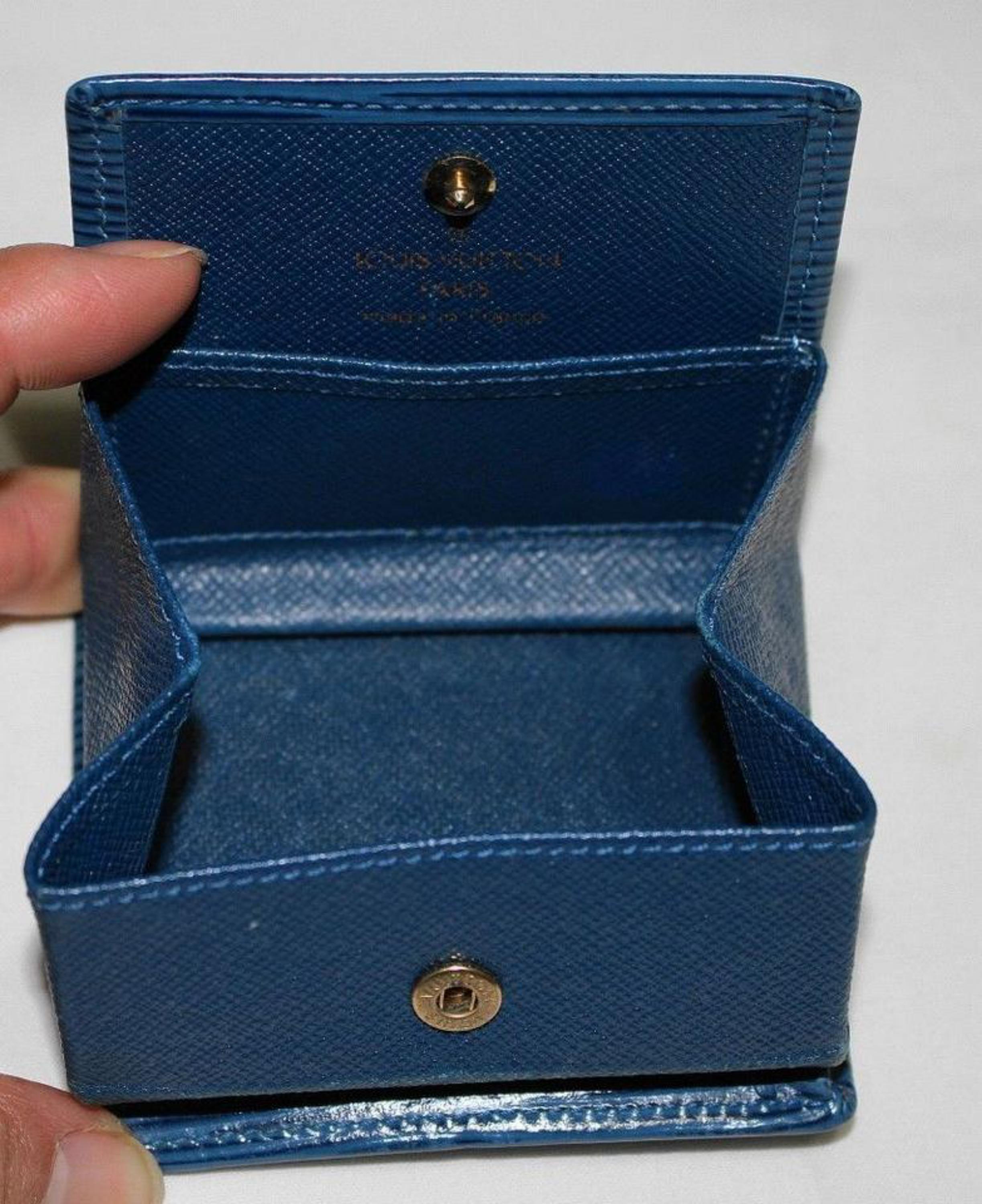 Louis Vuitton Blue M6369e Epi Port Monet Coin Case 62lva32717 Wallet For Sale 4