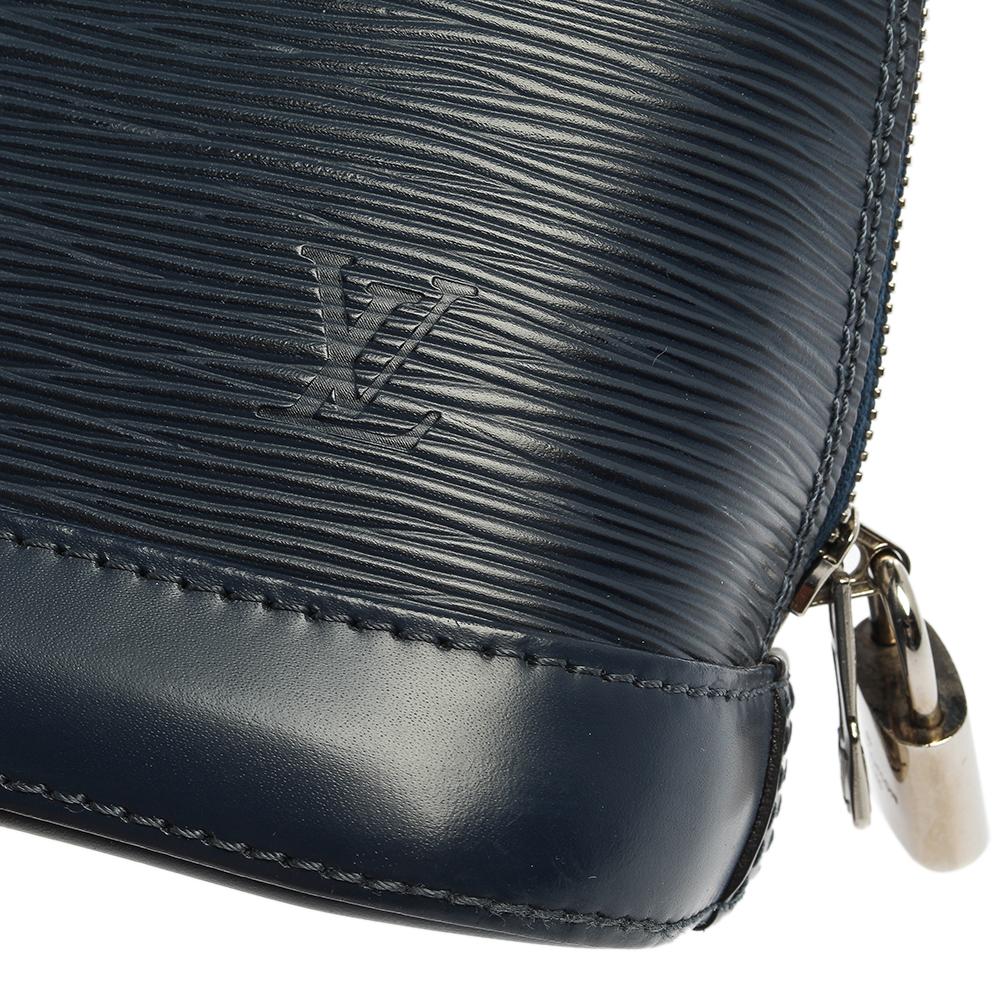 Black Louis Vuitton Blue Marine Epi Leather Alma BB Bag