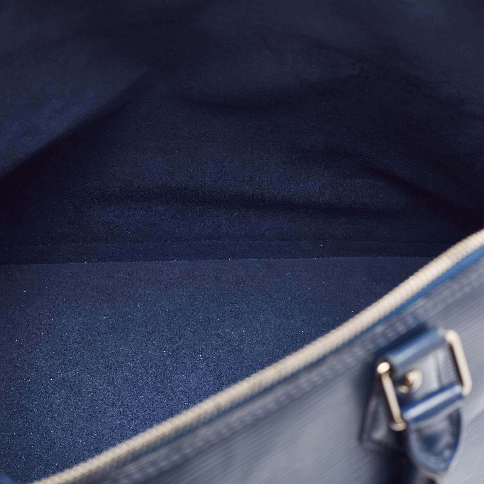Louis Vuitton Blue Marine Epi Leather Alma GM Bag For Sale 5