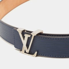 Louis Vuitton Navy Blue/Grey Monogram Fabric LV Circle Belt 90CM at 1stDibs