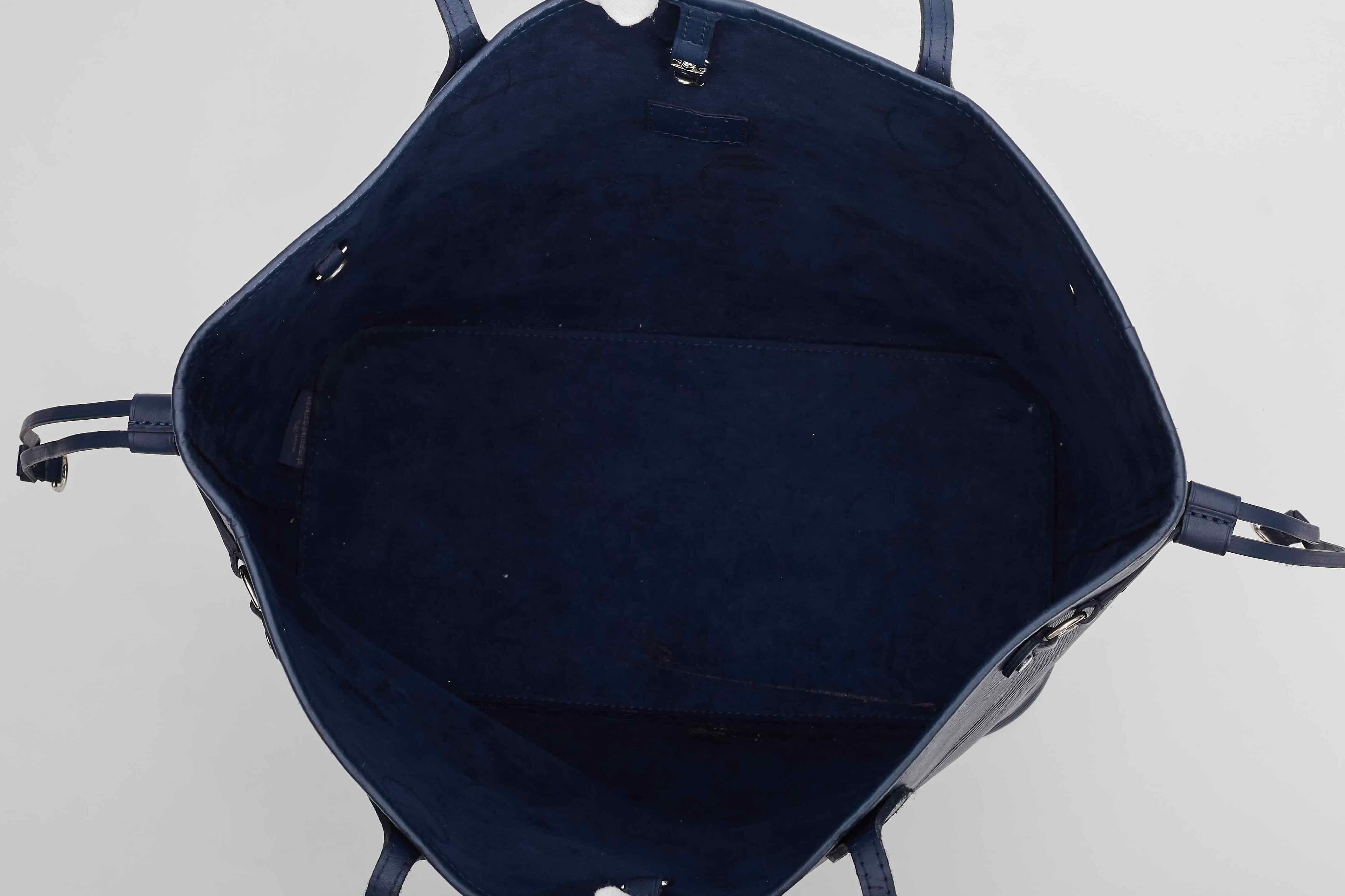 Louis Vuitton Neverfull MM Tragetasche aus blauem Marine Epi Leder Neverfull MM im Angebot 3
