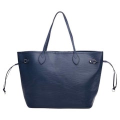 Louis Vuitton Blue Marine Epi Leather Neverfull MM Tote Bag