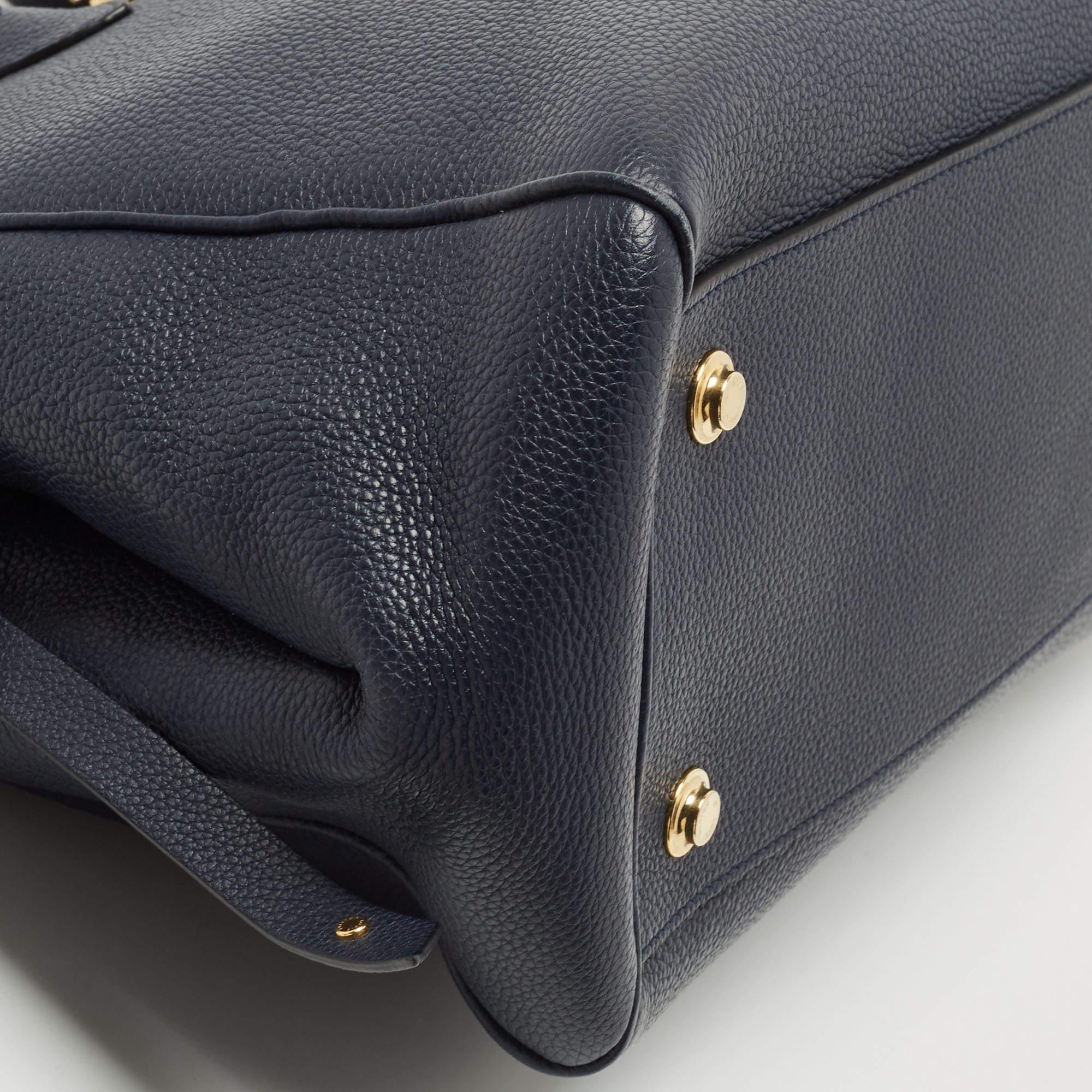 Louis Vuitton Blue Marine Leather Milla MM Bag 12