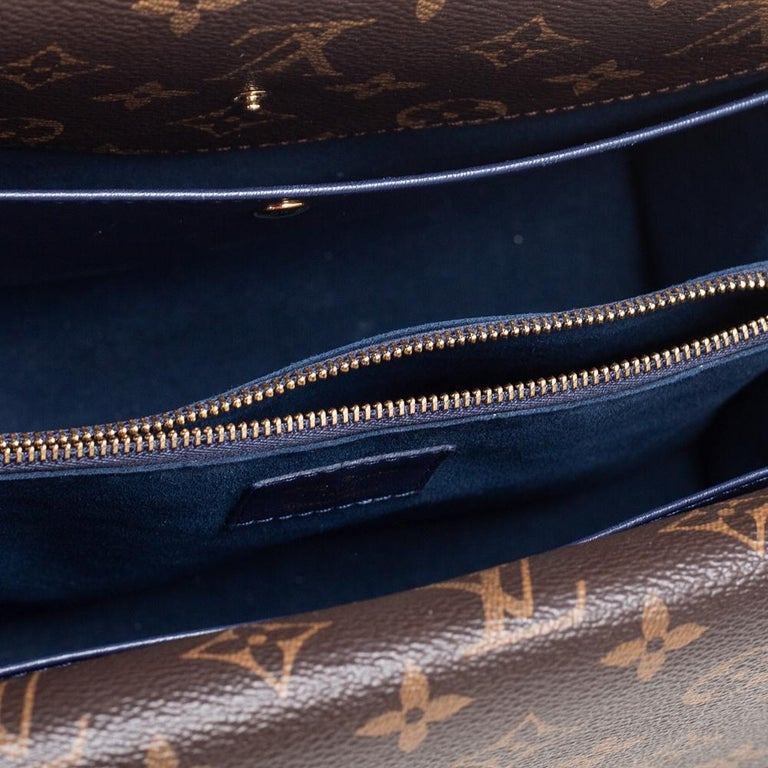 Louis Vuitton Black Calfskin & Monogram Canvas Double V Handbag