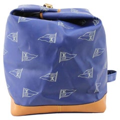 Vintage Louis Vuitton Blue Monogram America's Cup Canvas Leather Sac Shoulder Bag 