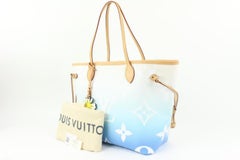 Louis Vuitton Blue Monogram By the Pool Neverfull MM with Charm 22lk311s