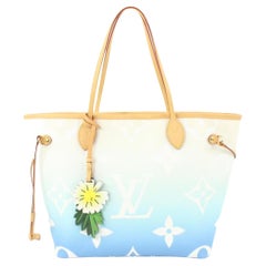 Louis Vuitton Blue Monogram By the Pool Neverfull MM with Charm 22lk311s