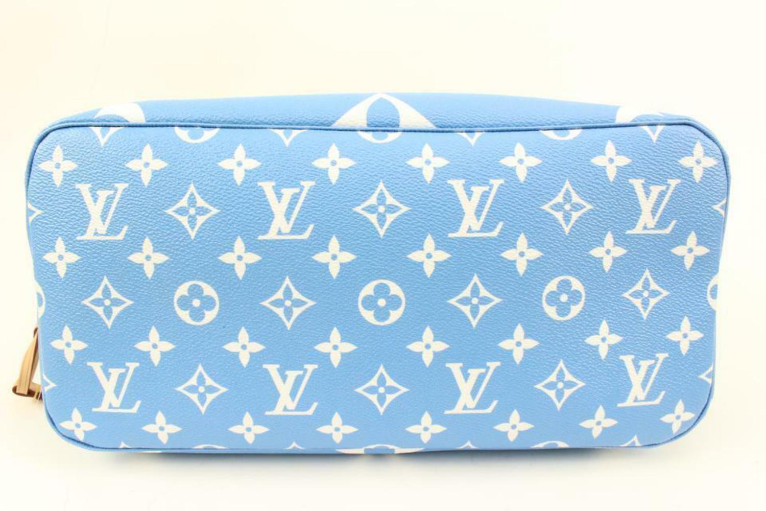 Louis Vuitton Blue Monogram By the Pool Neverfull MM with Charm 23L118a 1