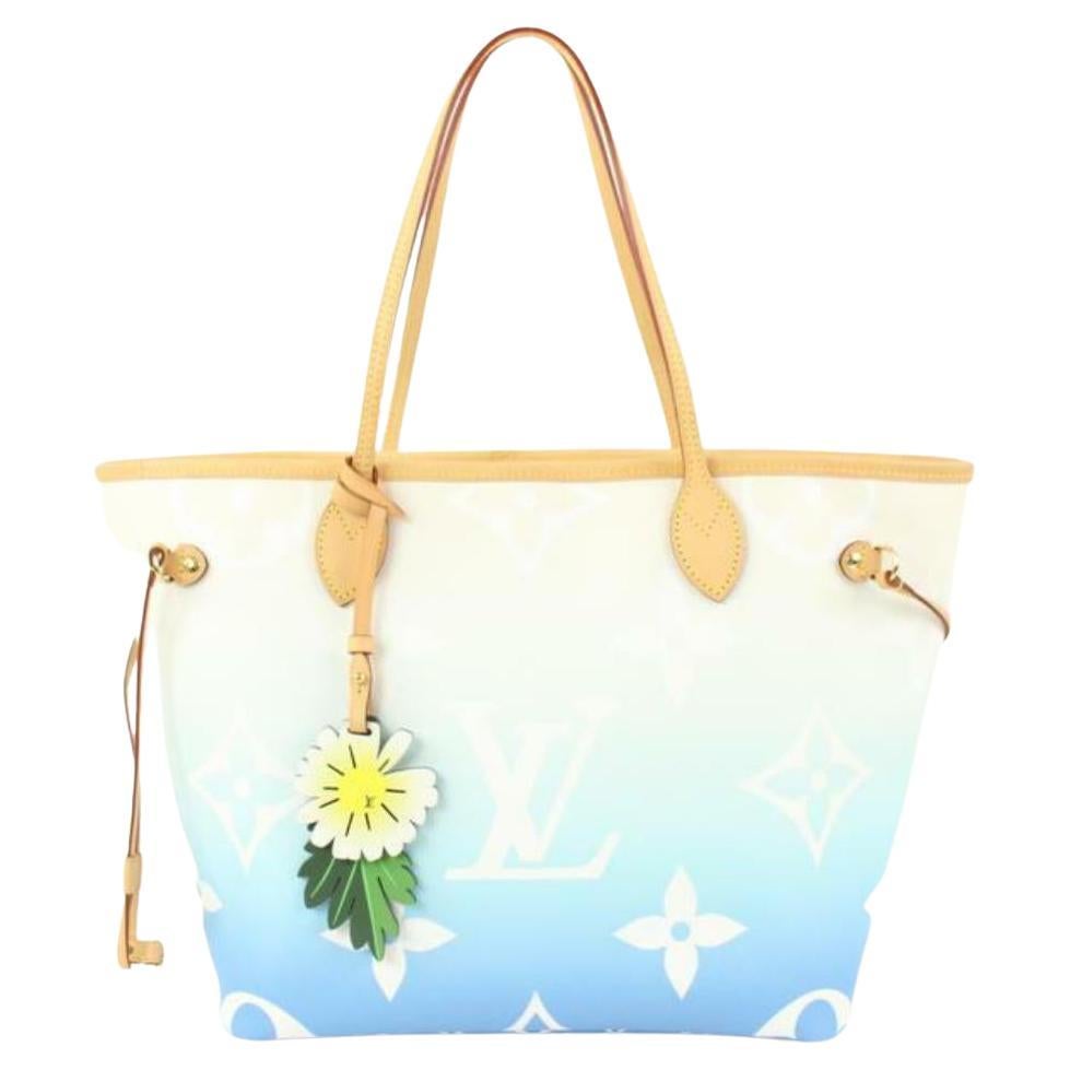 Louis Vuitton Blue Monogram By the Pool Neverfull MM with Charm 23L118a For Sale