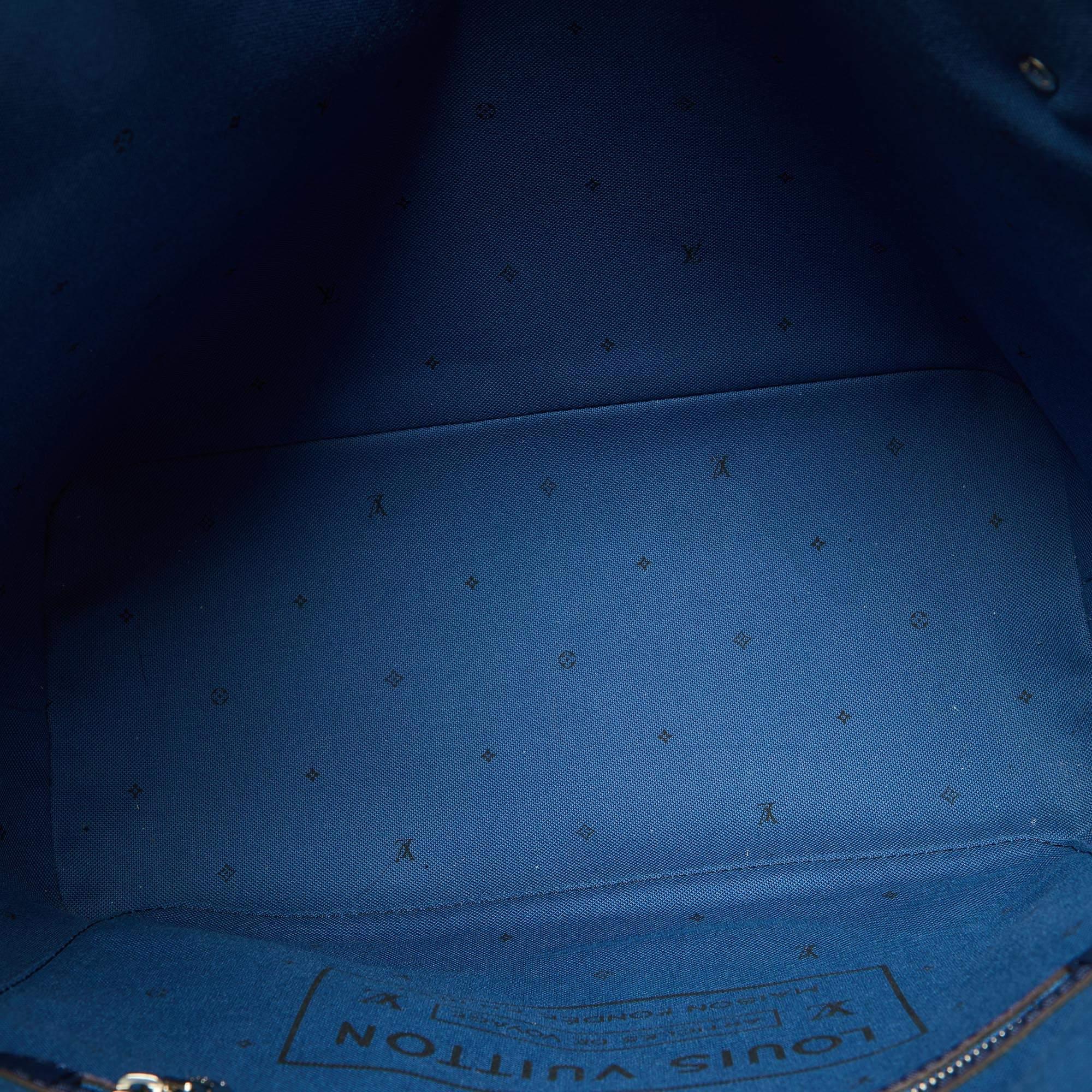 Louis Vuitton Blue Monogram Canvas Escale Neverfull MM Bag For Sale 1