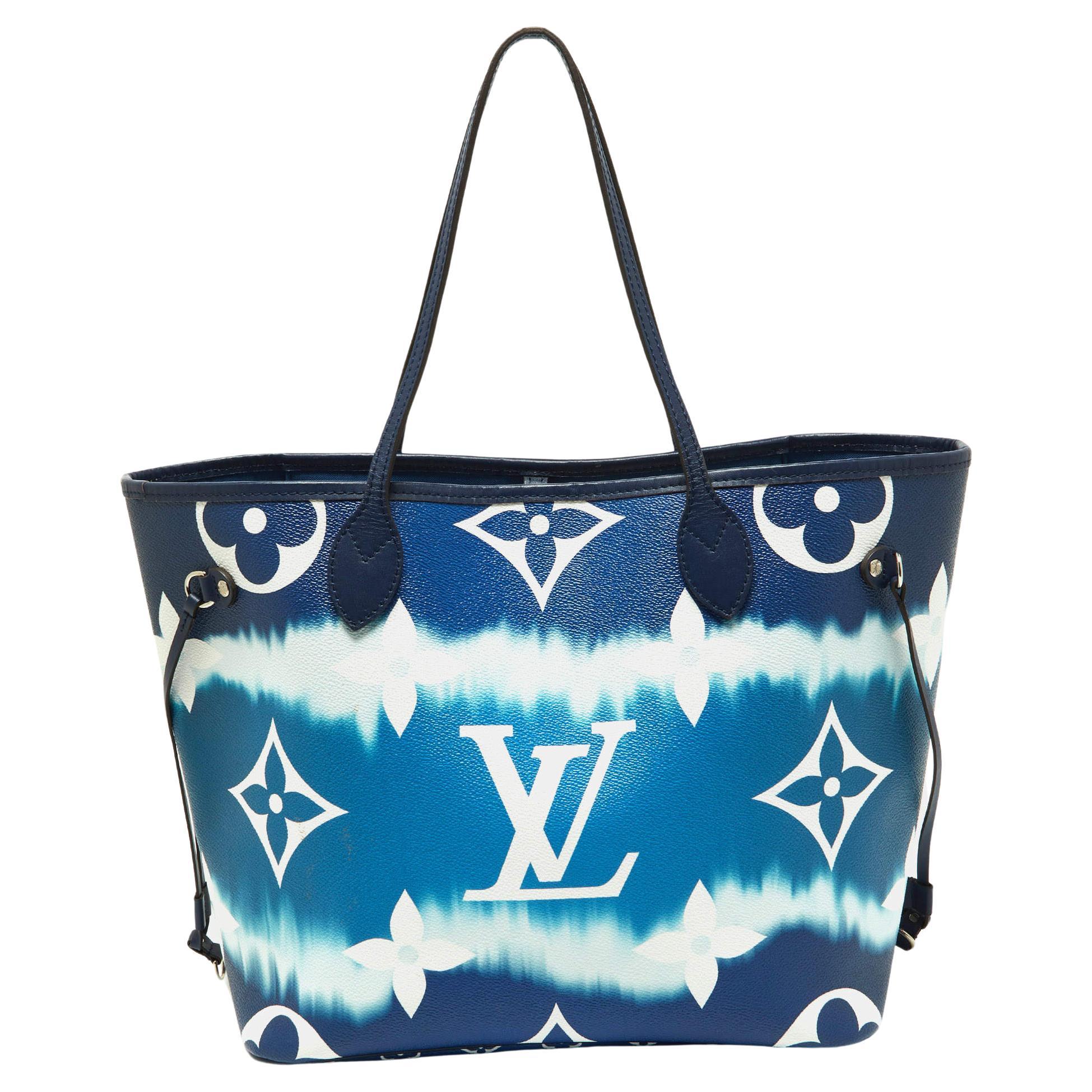 Louis Vuitton Blue Monogram Canvas Escale Neverfull MM Bag For Sale