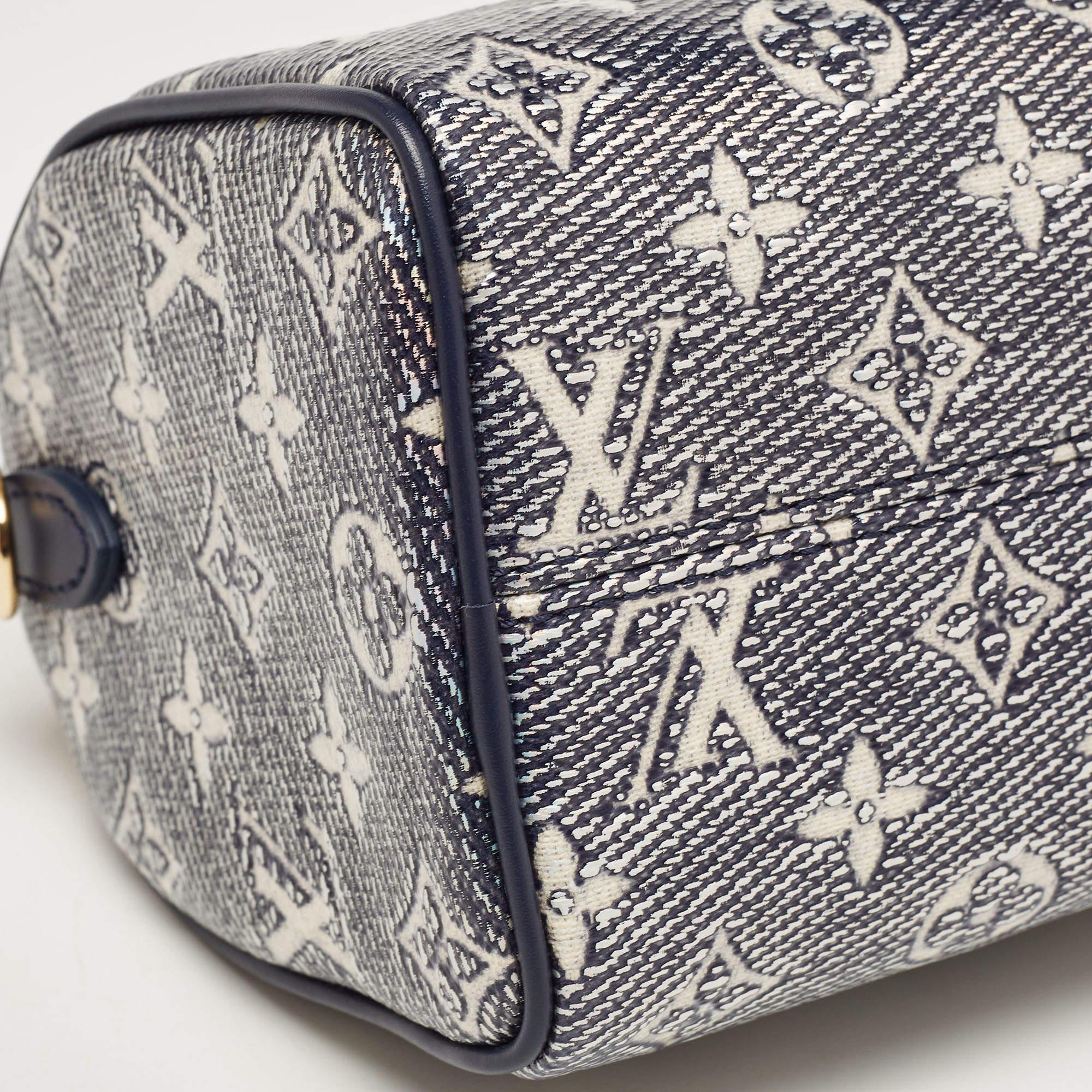 Louis Vuitton Blue Monogram Canvas Speedy Bandouliere 20 Bag For Sale 6