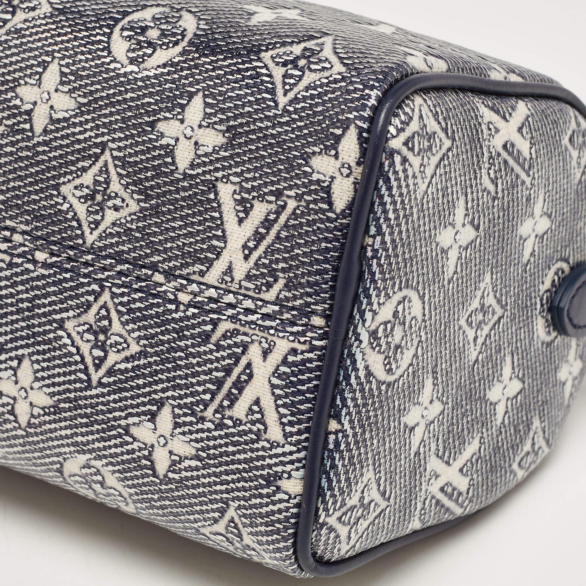 Louis Vuitton Blue Monogram Canvas Speedy Bandouliere 20 Bag For Sale 7