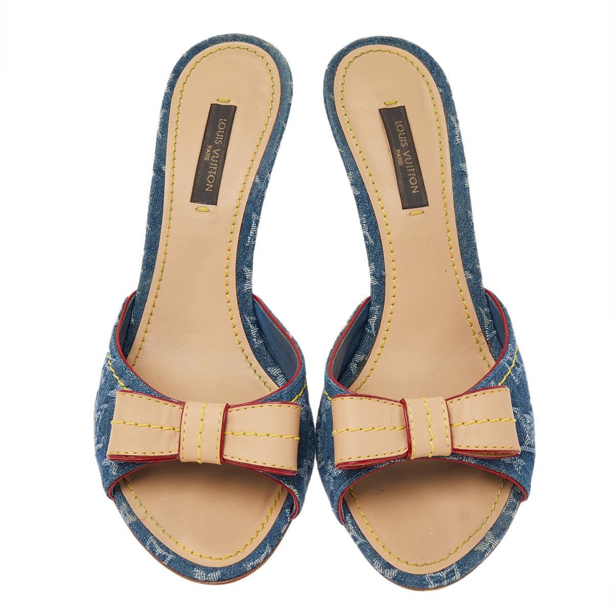 louis vuitton denim sandals