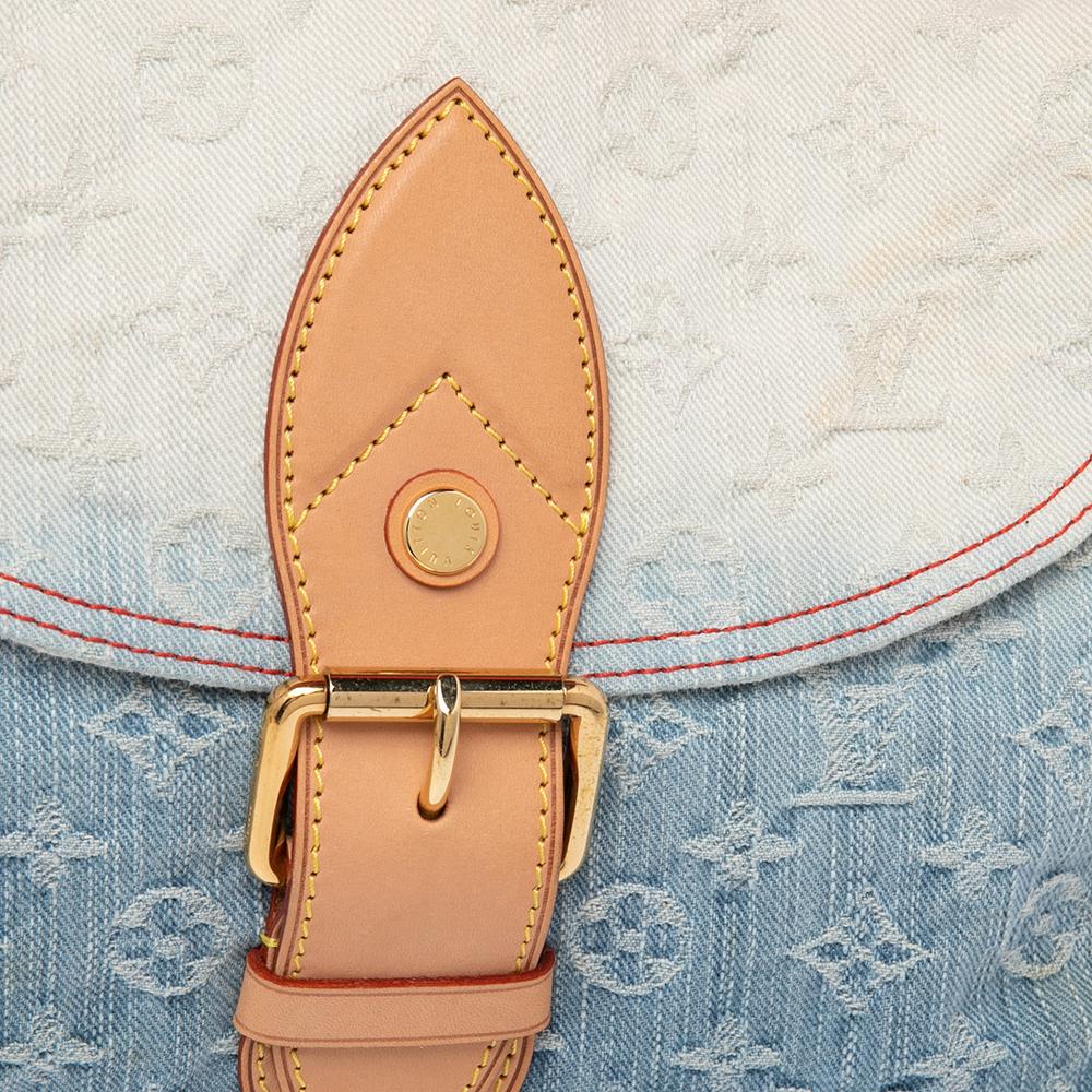 Louis Vuitton Blue Monogram Denim And Leather Limited Edition Sunshine Bag 3