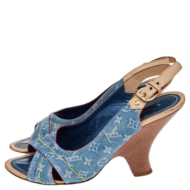 Sell Louis Vuitton Monogram Denim Silhouette Sandals - Blue