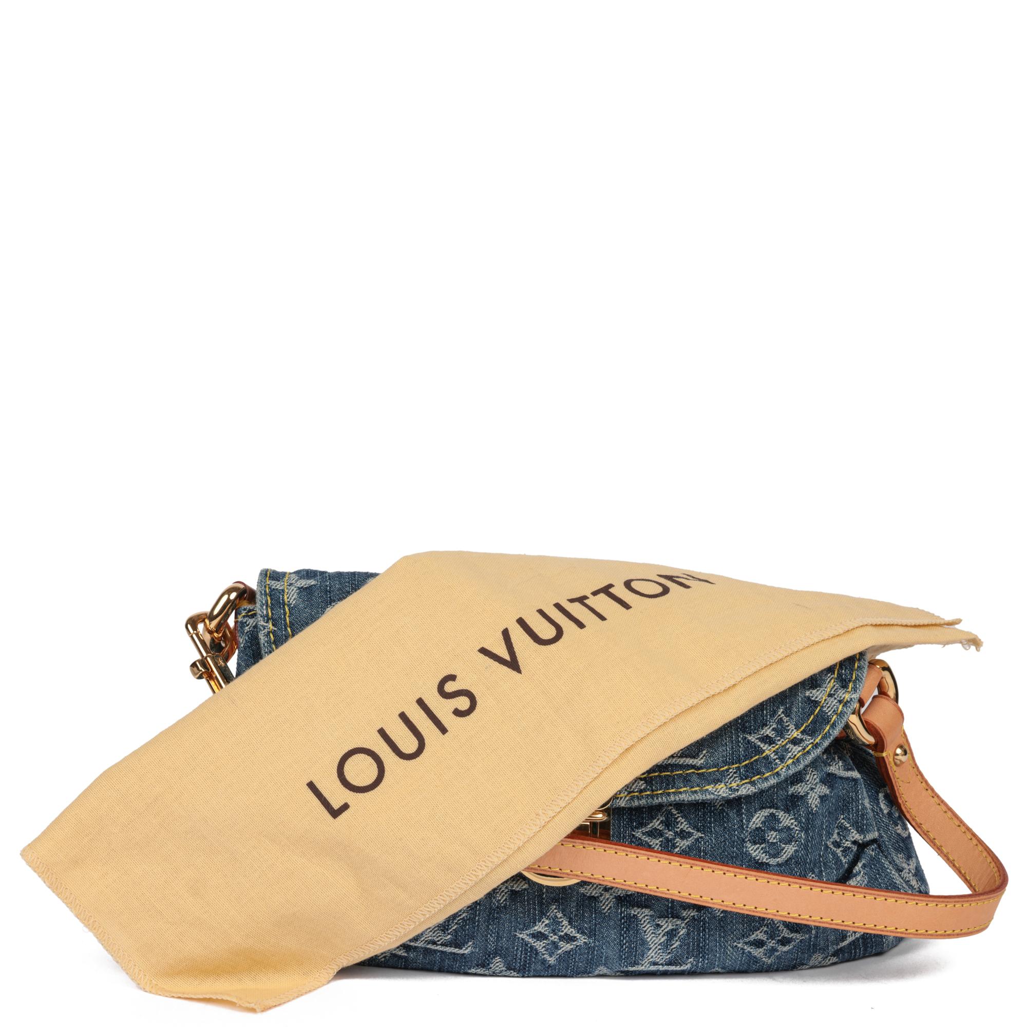 Louis Vuitton Blue Monogram Denim and Vachetta Leather Mini Pleaty 8