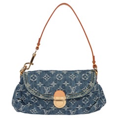 Louis Vuitton Blue Monogram Denim and Vachetta Leather Mini Pleaty