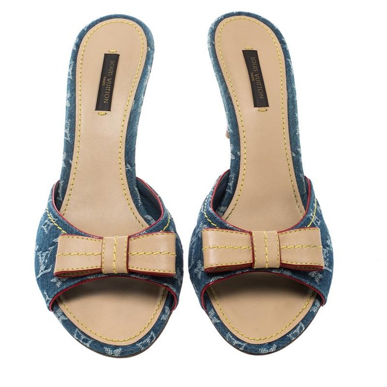 louis vuitton denim slides