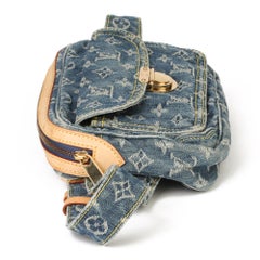 Blaue Monogrammierte Denim Gürteltasche von Louis Vuitton