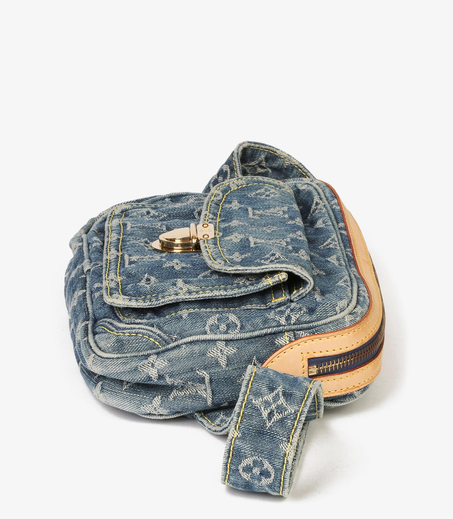 Louis Vuitton Blue Monogram Denim Bum Bag In Excellent Condition For Sale In Bishop's Stortford, Hertfordshire