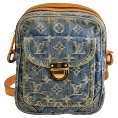 Vintage Louis Vuitton Blue Monogram Denim Camera Bag