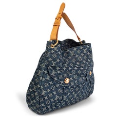 LOUIS VUITTON blue MONOGRAM DENIM DAILY GM Hobo Shoulder Bag