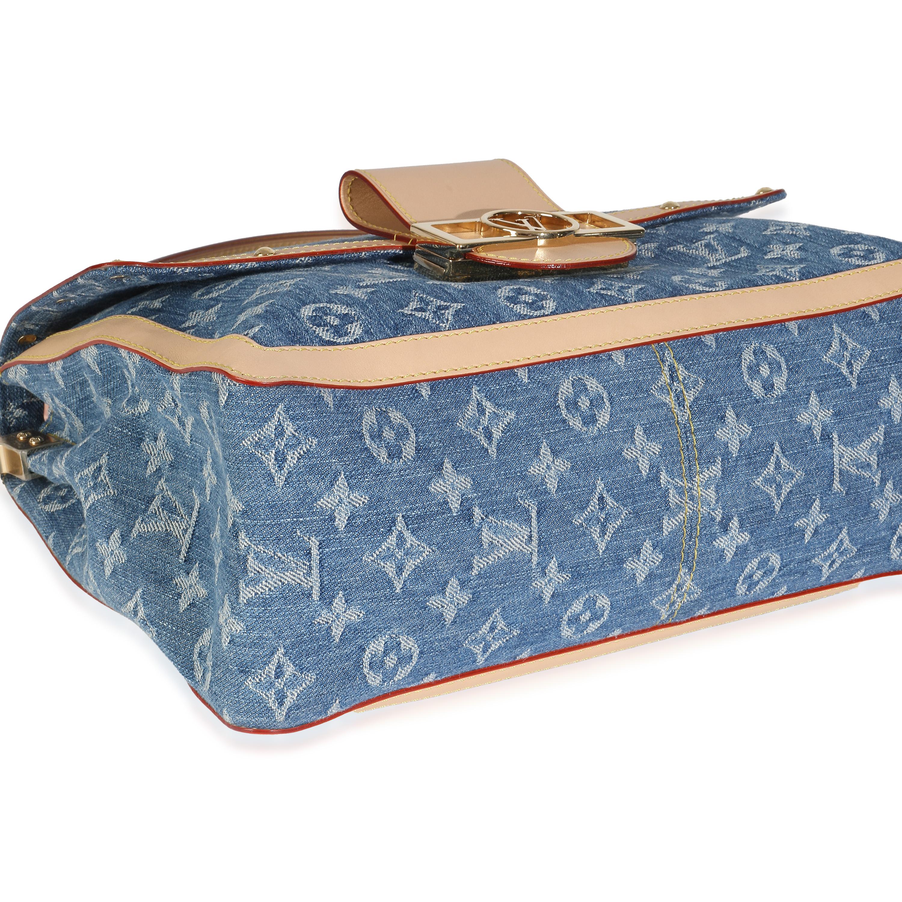 Louis Vuitton Blue Monogram Denim Dauphine Soft GM en vente 2