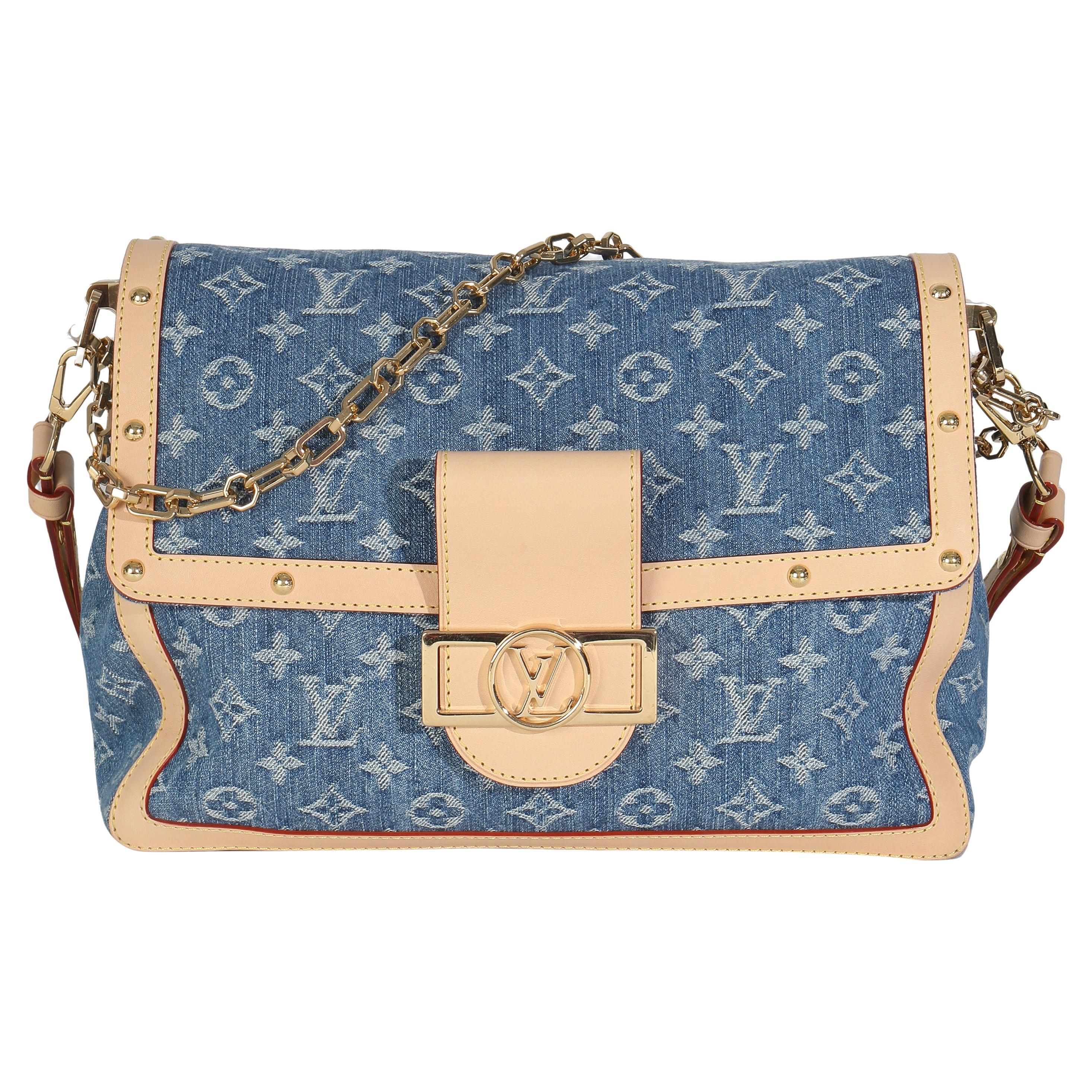 Louis Vuitton Blue Monogram Denim Dauphine Soft GM