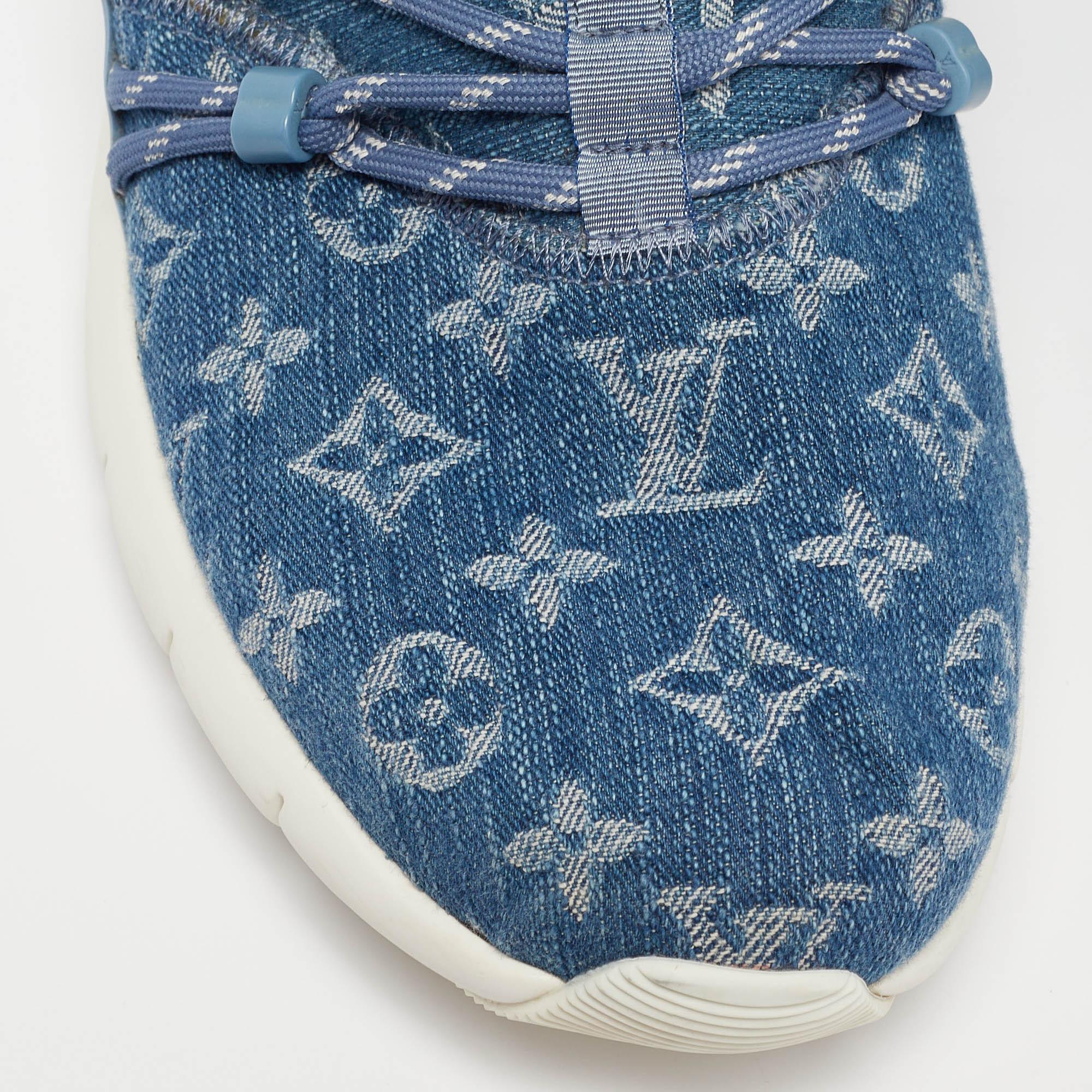 Louis Vuitton Blue Monogram Denim Fastlane Sneakers Size 42 2