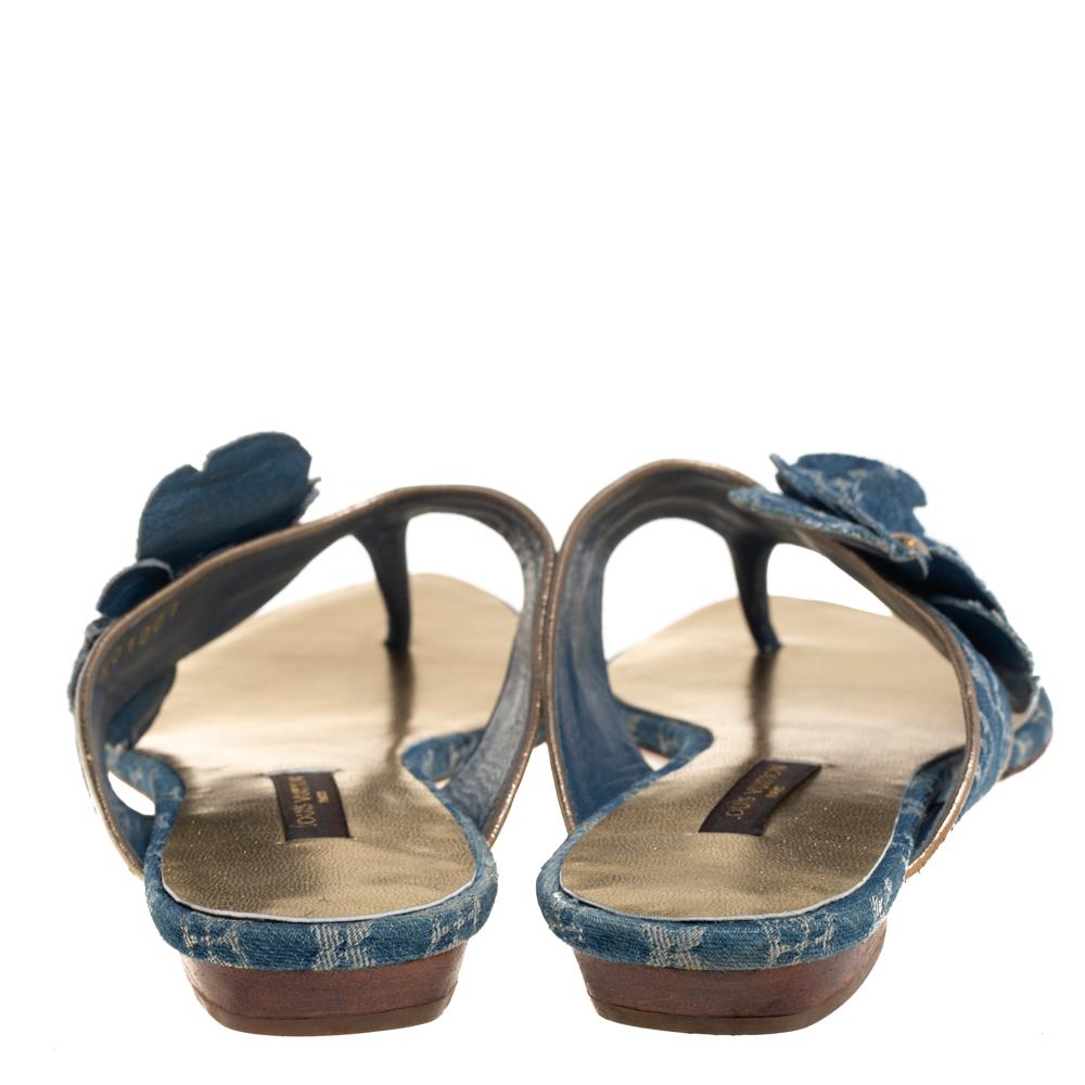 blue lv sandals