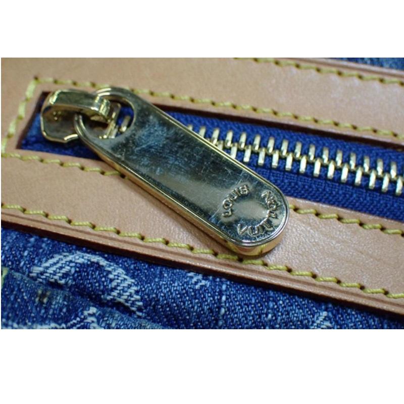 Louis Vuitton Blue Monogram Denim Leather Baggy GM Shoulder Bag   2