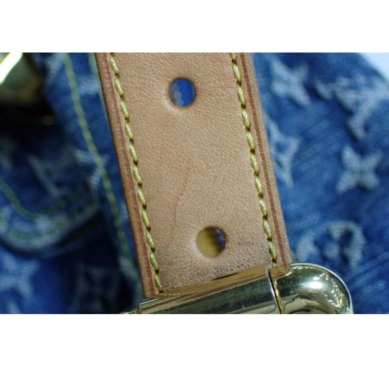 Louis Vuitton Blue Monogram Denim Leather Baggy GM Shoulder Bag   3